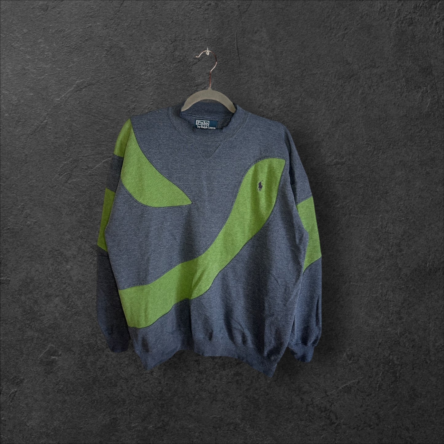 Polo Ralph Lauren Reworked Hoodie gray & green edition | Exclusive piece