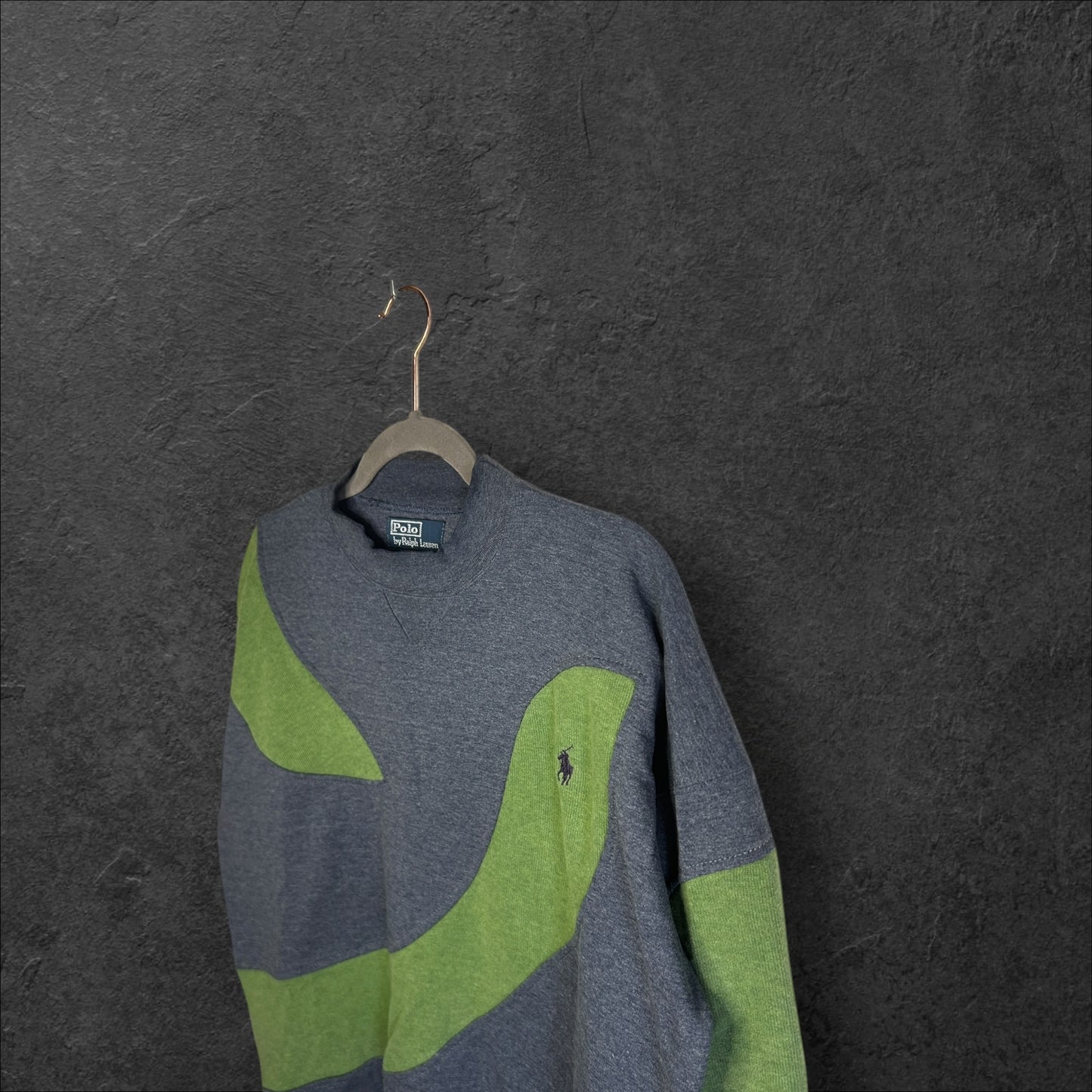 Polo Ralph Lauren Reworked Hoodie gray & green edition | Exclusive piece