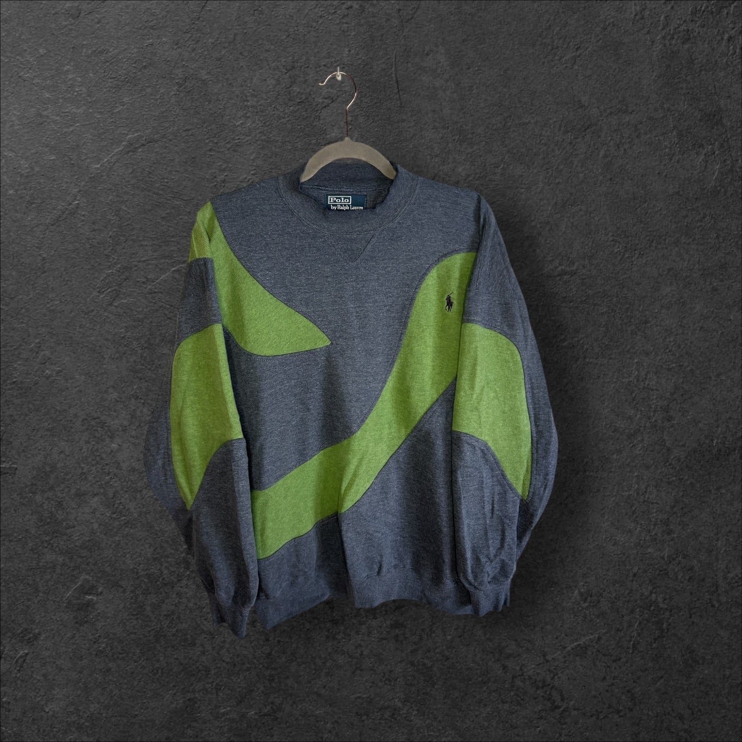 Polo Ralph Lauren Reworked Hoodie gray & green edition | Exclusive piece