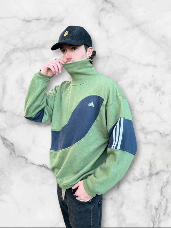 Adidas vintage sweater reworked W neck